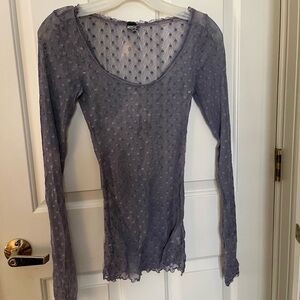 Vintage We The Free Dyed Purple Mesh Shirt